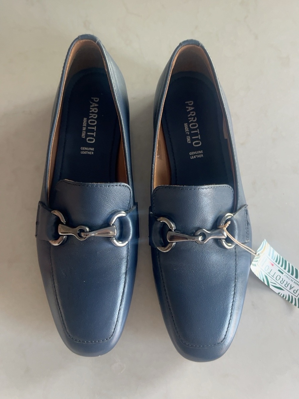 Parrotto Made in Italy Genuine Leather Horsebit Loafers Size 40 NWT